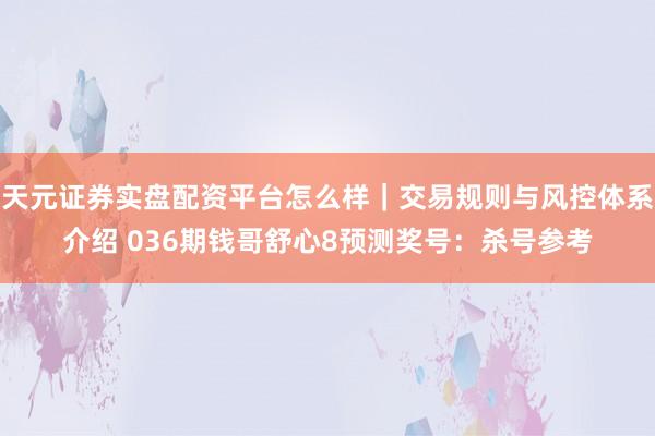 天元证券实盘配资平台怎么样｜交易规则与风控体系介绍 036期钱哥舒心8预测奖号：杀号参考