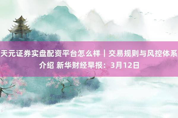天元证券实盘配资平台怎么样｜交易规则与风控体系介绍 新华财经早报：3月12日