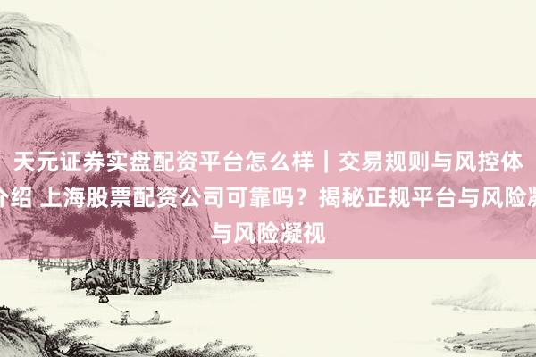 天元证券实盘配资平台怎么样｜交易规则与风控体系介绍 上海股票配资公司可靠吗？揭秘正规平台与风险凝视
