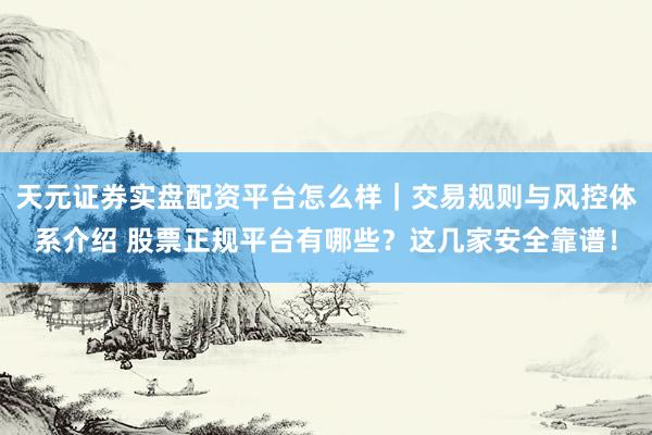 天元证券实盘配资平台怎么样｜交易规则与风控体系介绍 股票正规平台有哪些？这几家安全靠谱！