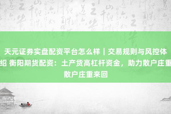 天元证券实盘配资平台怎么样｜交易规则与风控体系介绍 衡阳期货配资：土产货高杠杆资金，助力散户庄重来回