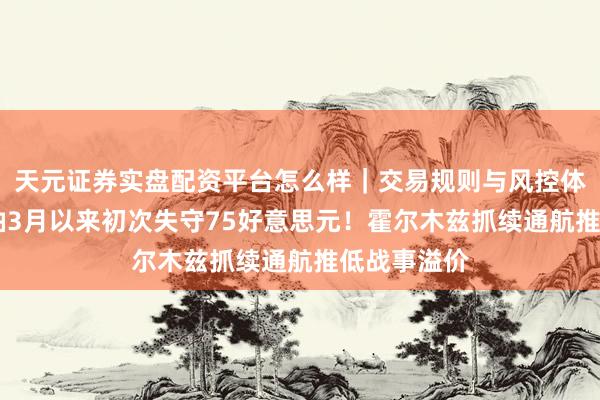 天元证券实盘配资平台怎么样｜交易规则与风控体系介绍 布油3月以来初次失守75好意思元！霍尔木兹抓续通航推低战事溢价