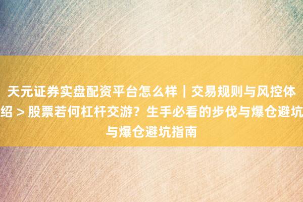天元证券实盘配资平台怎么样｜交易规则与风控体系介绍 > 股票若何杠杆交游？生手必看的步伐与爆仓避坑指南